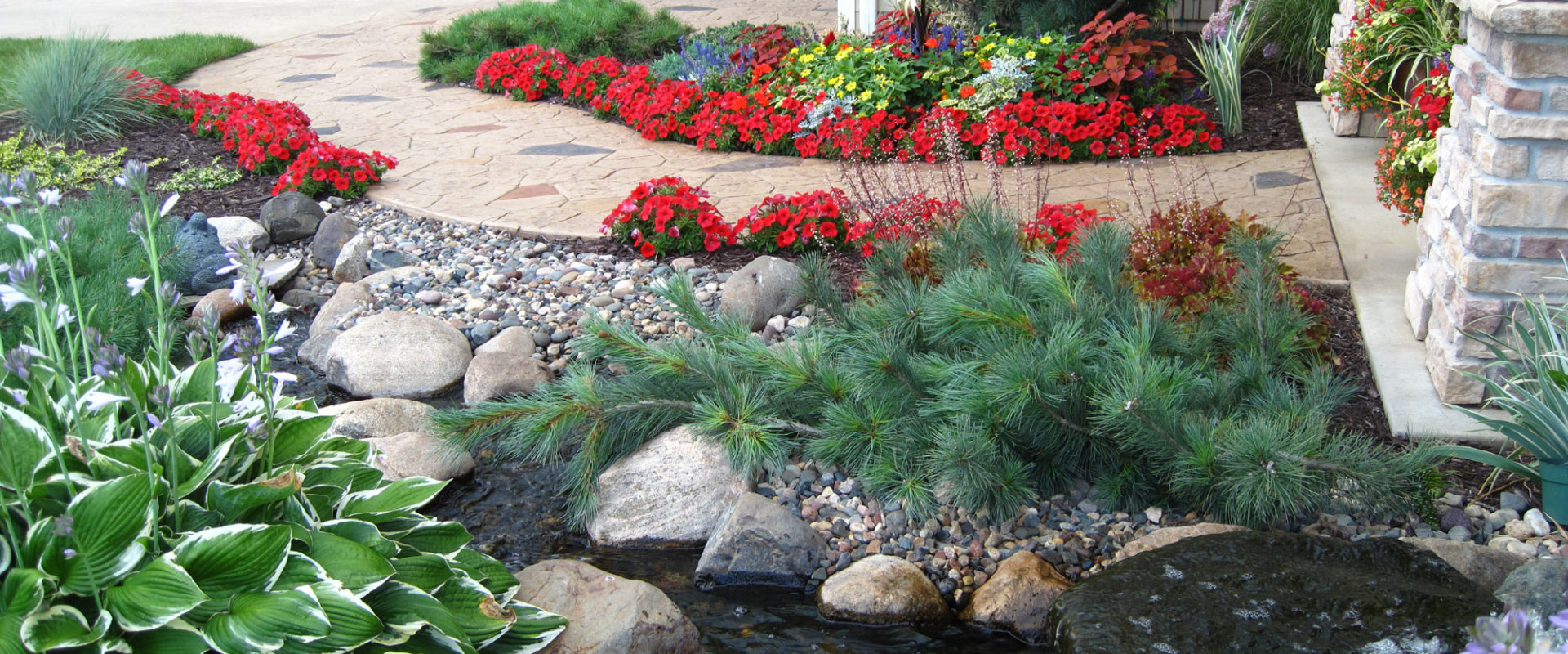 What are examples of hardscapes?
